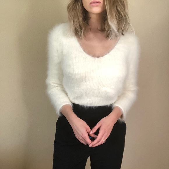 Express Sweaters - {Express} rabbit hair crop sweater